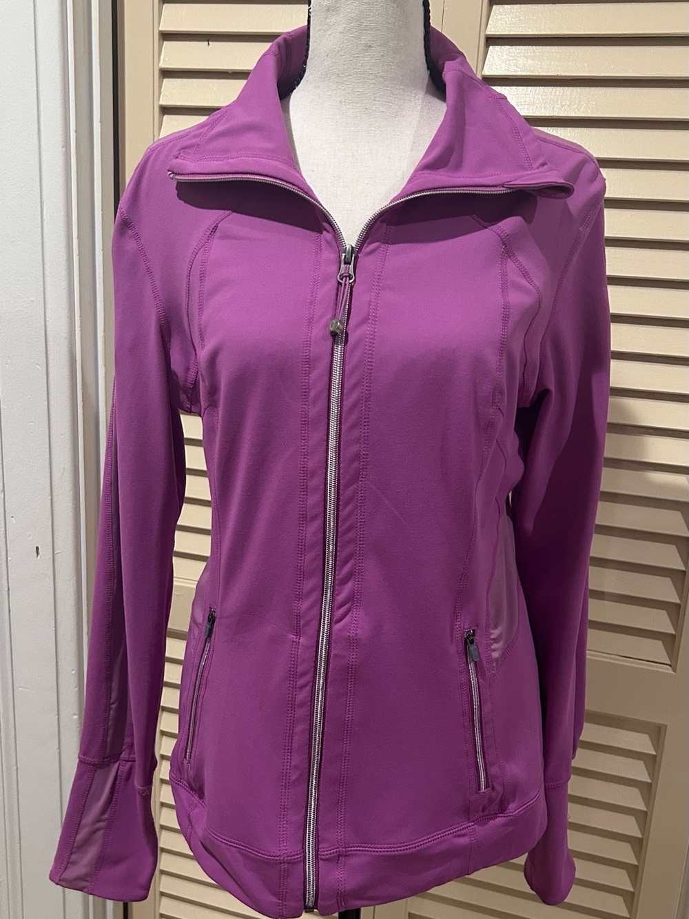Tangerine Purple Zip-Up Utility athletic sweatshirt Jacket size M